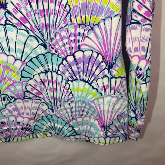 Lilly Pulitzer “Oh Shello” Skipper Popover ¼ Zip Pullover Seashell Print Cotton - Picture 14 of 15